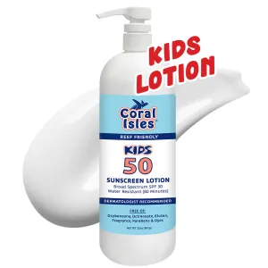 32-oz Coral Isles SPF 50 KIDS Sunscreen Lotion with Pump (Quart)