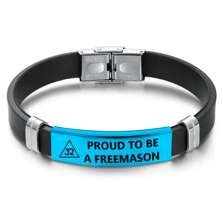 32nd Degree Scottish Rite Bracelet - Steel & Leather