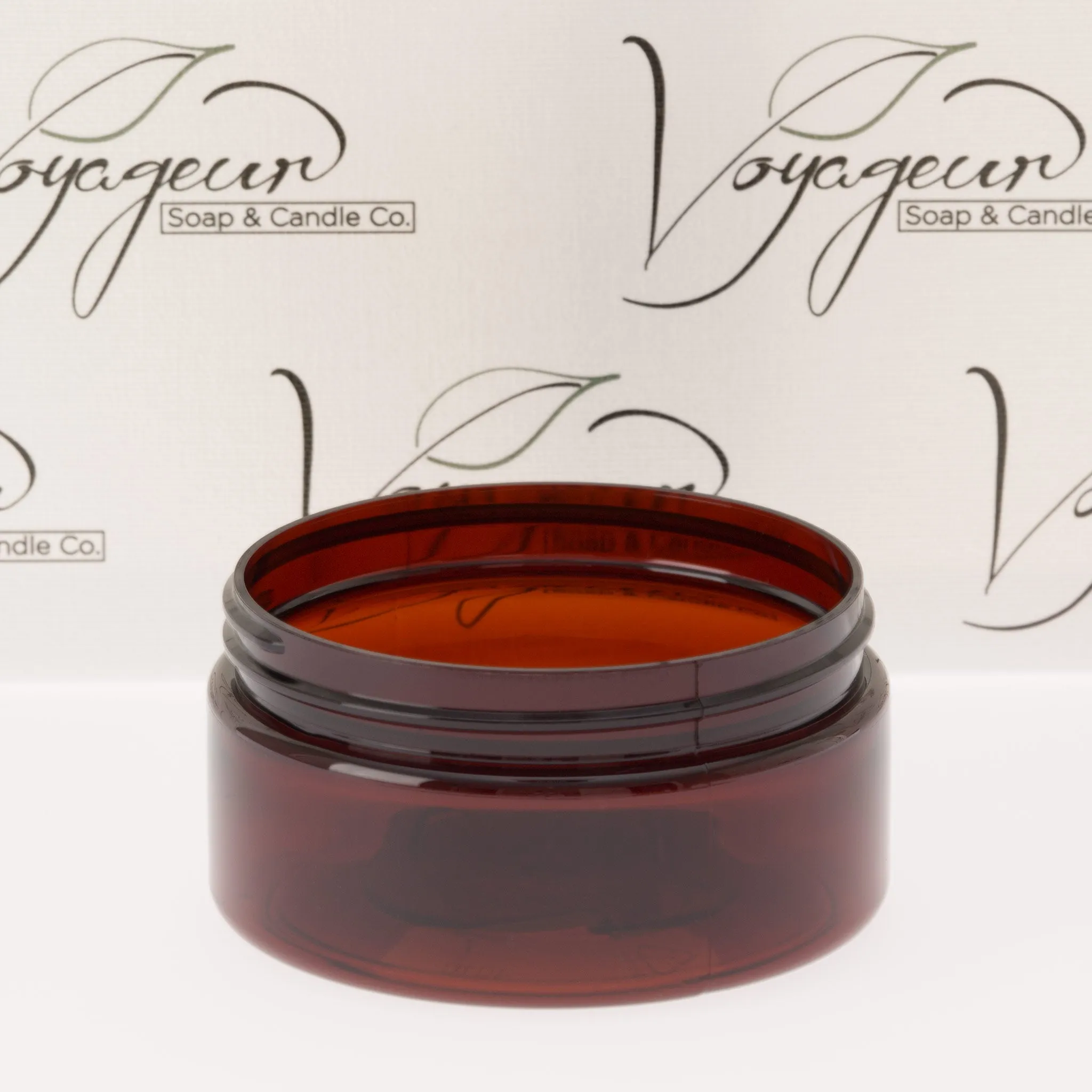 8 oz Amber Shallow Jar with 89-400 Neck