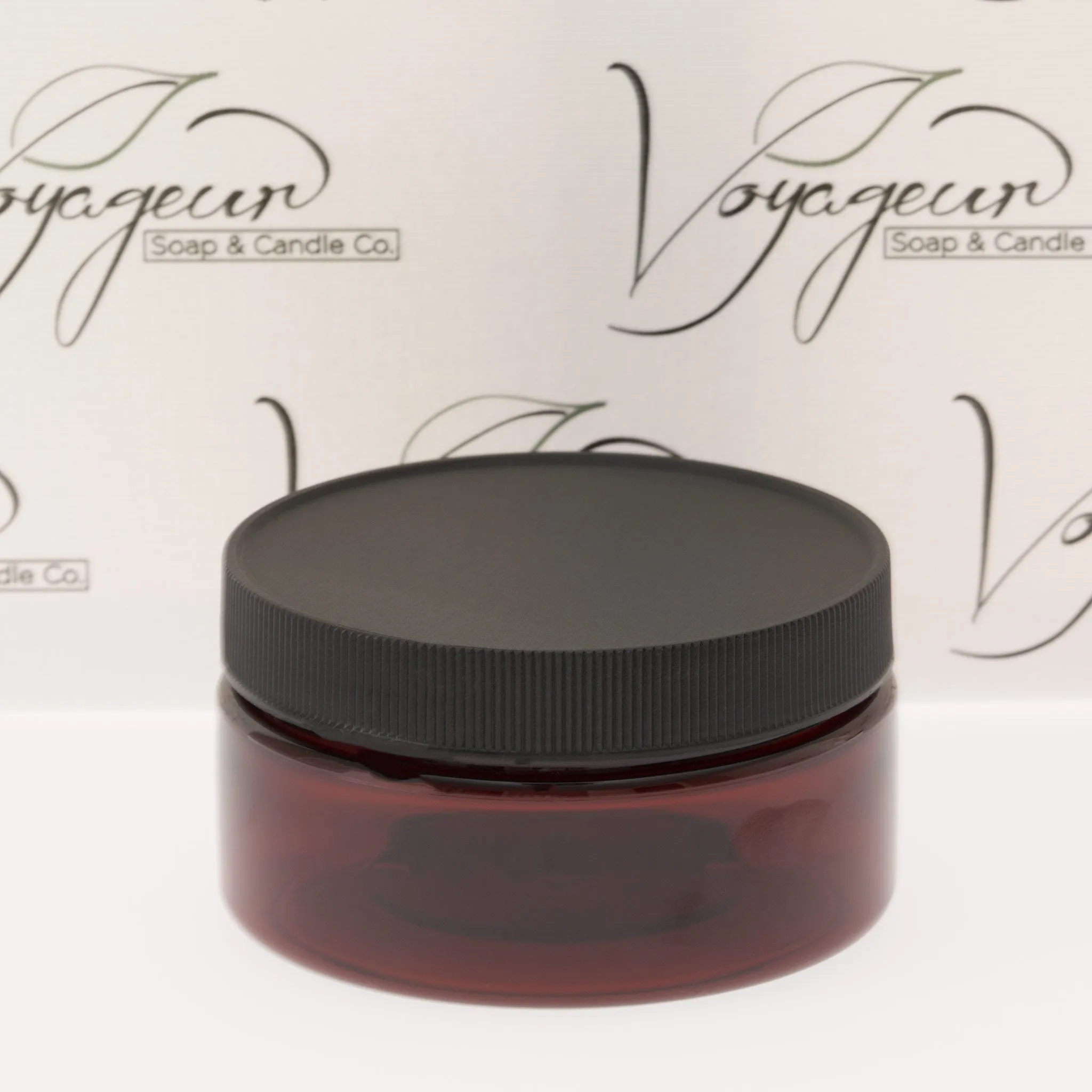 8 oz Amber Shallow Jar with 89-400 Neck