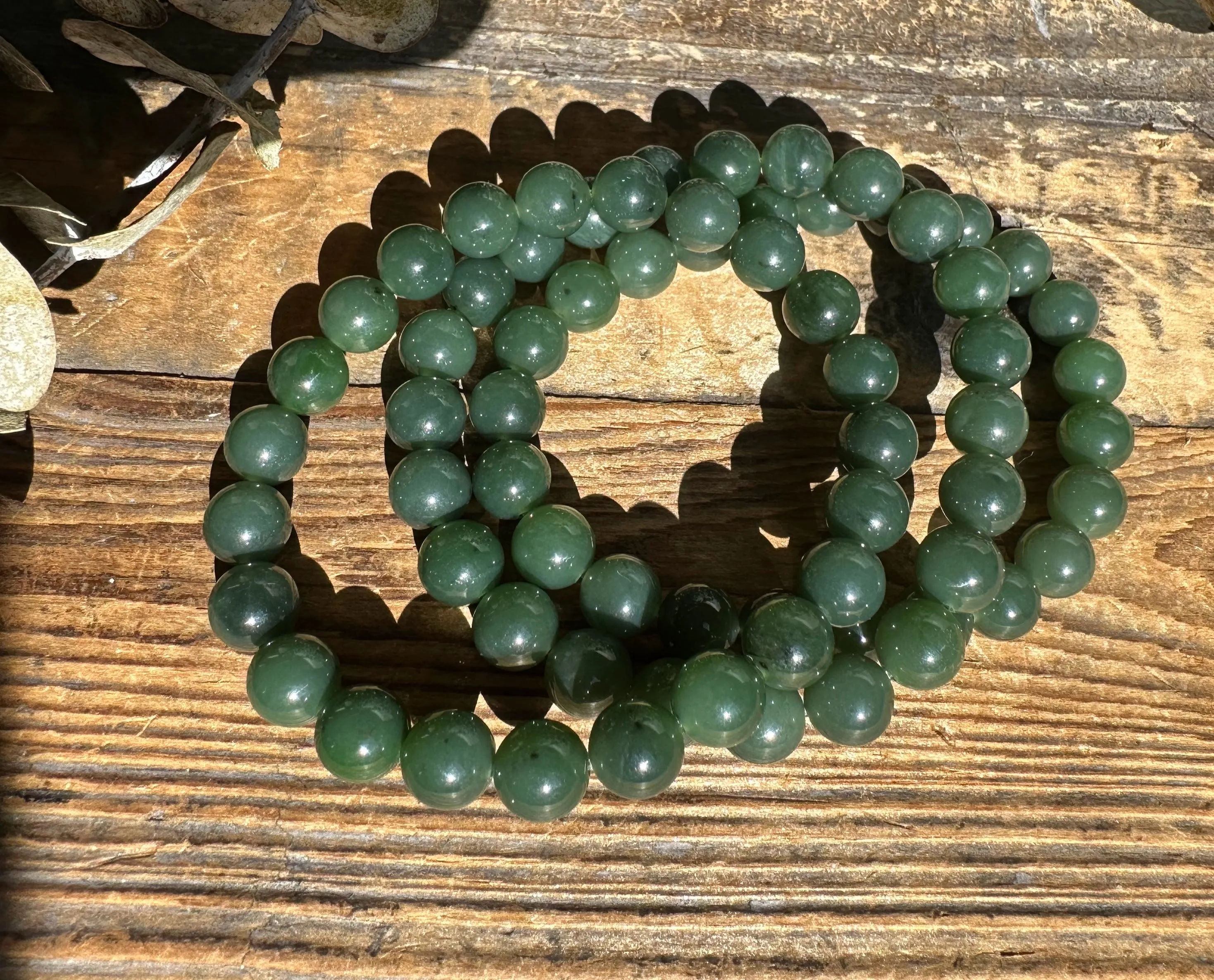 8mm Siberian Jade Bead Bracelet