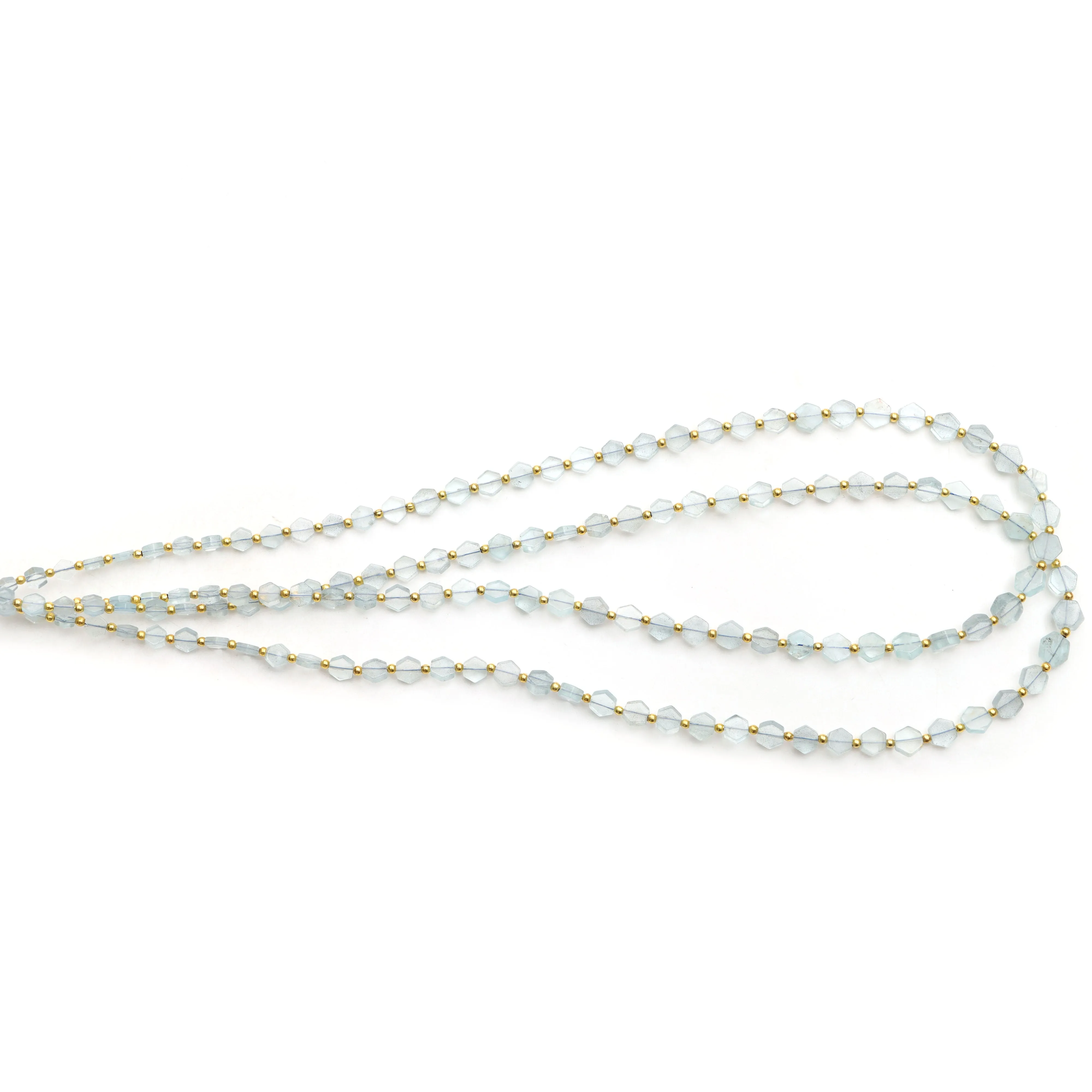 Aquamarine Smooth Hexagon Beads, 4x4.5 mm To 5.5x6 mm, Aquamarine Jewelry Making Beads, Aquamarine Beads, 18 Inchl Strand, Price Per Strand