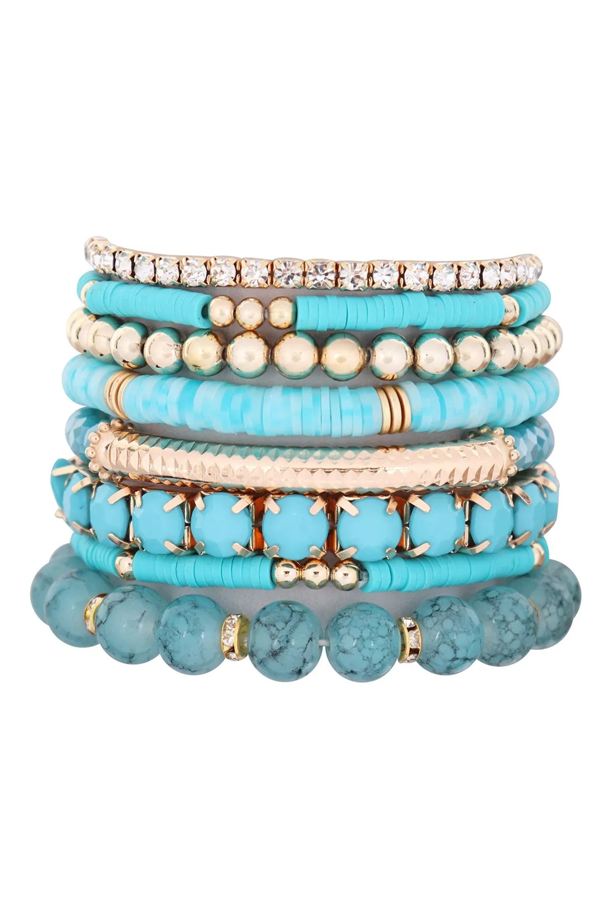 Atta Eight Piece Turquoise Bracelet Set