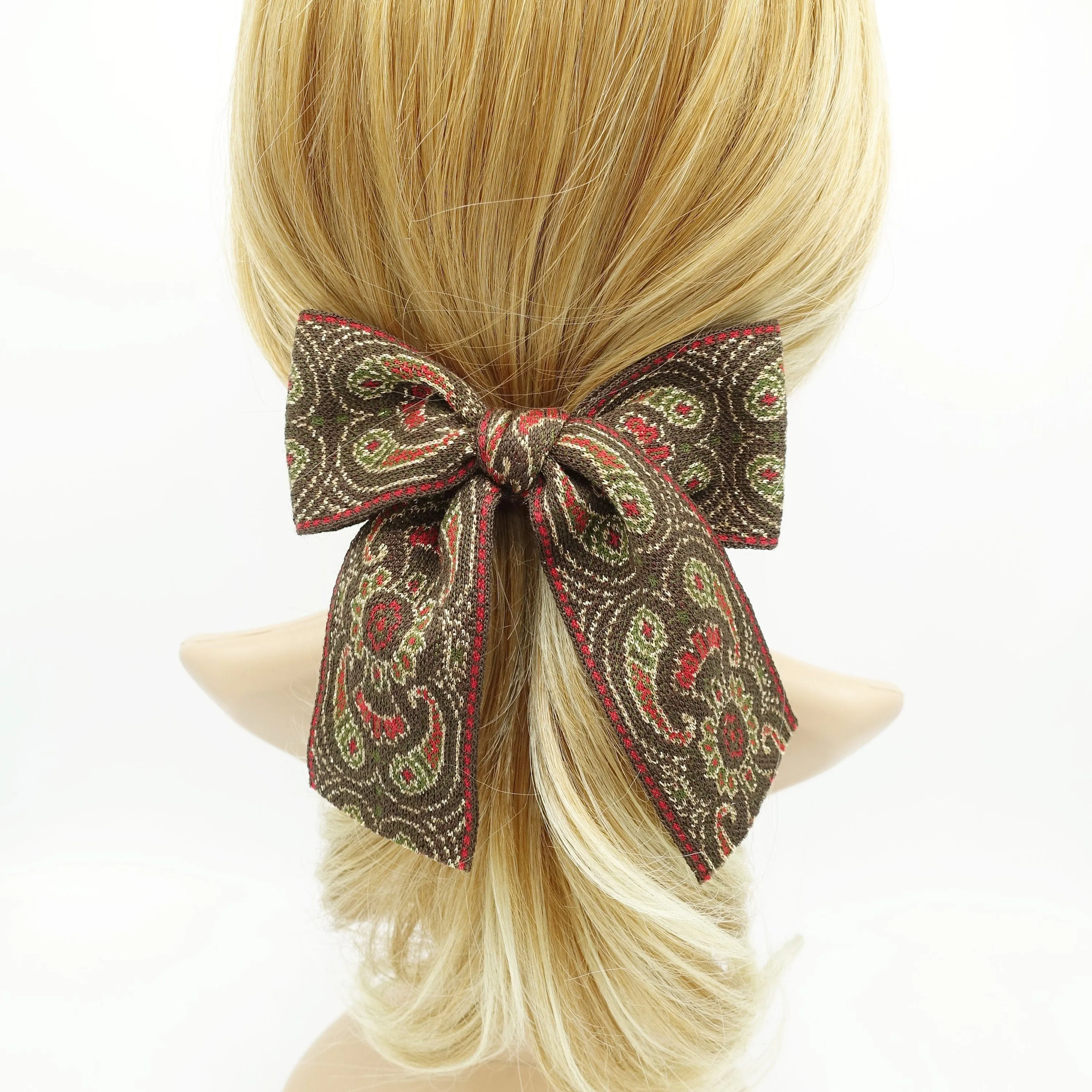 baroque jacquard bow antique style pattern knit Fall Winter hair accessory for women