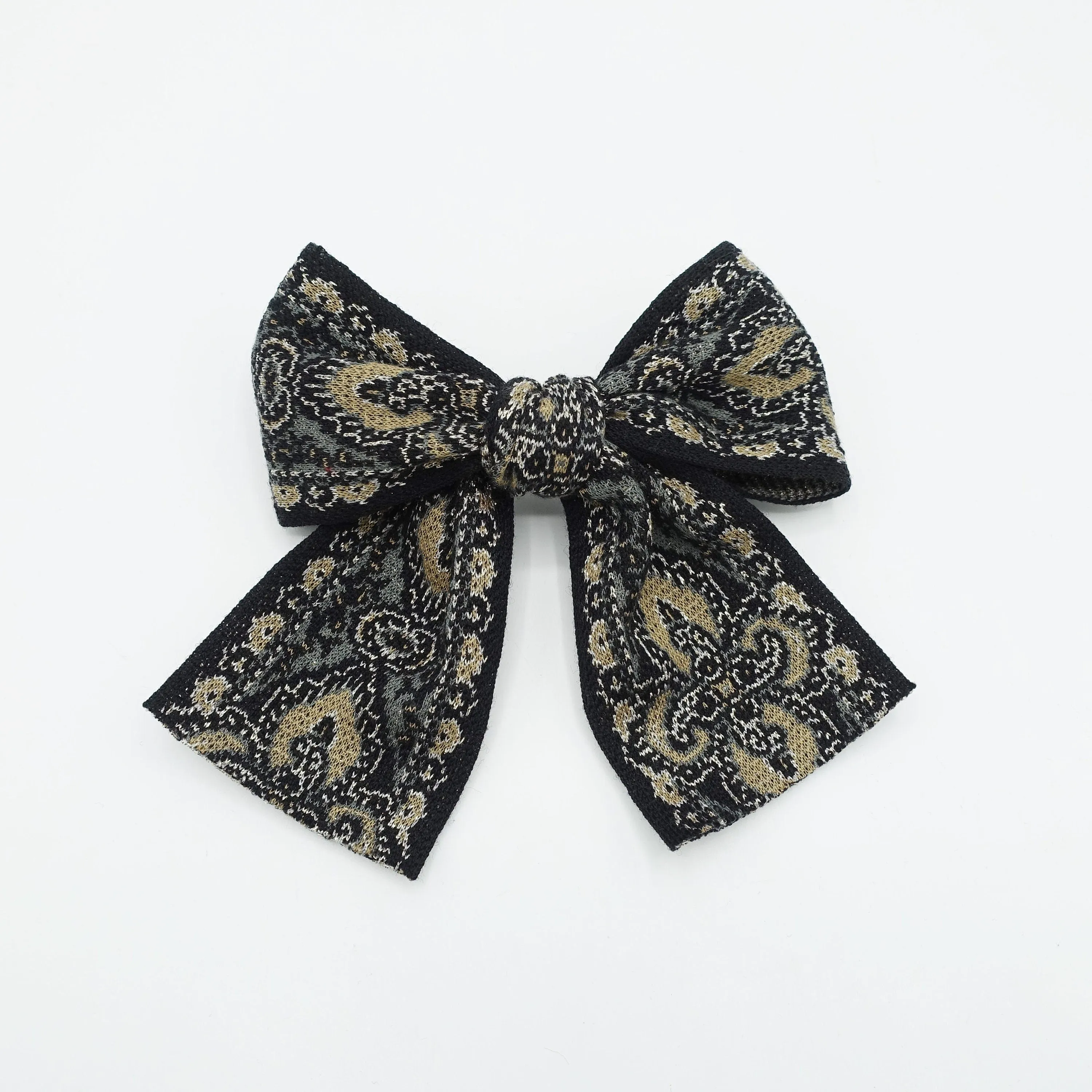baroque jacquard bow antique style pattern knit Fall Winter hair accessory for women