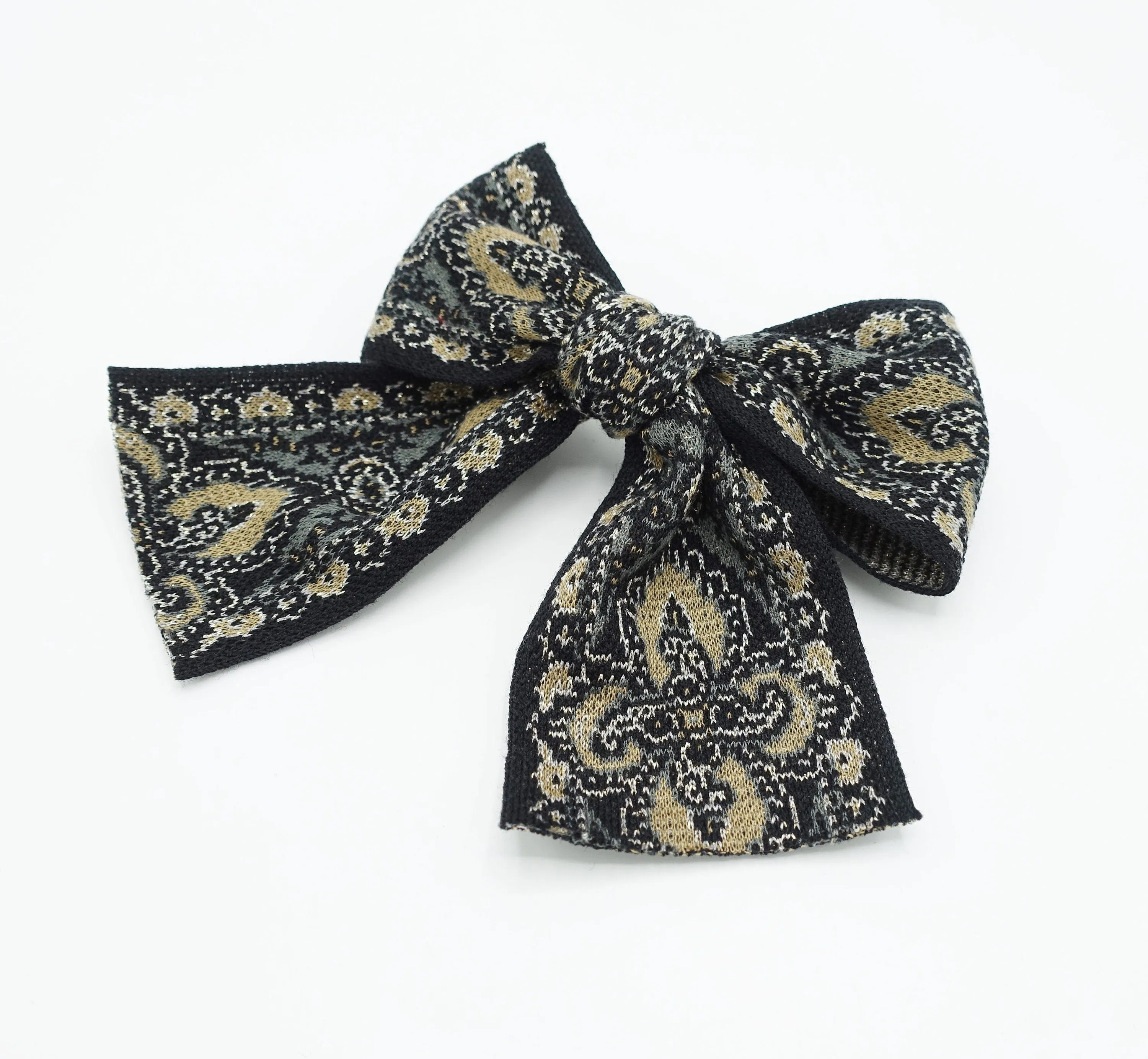 baroque jacquard bow antique style pattern knit Fall Winter hair accessory for women