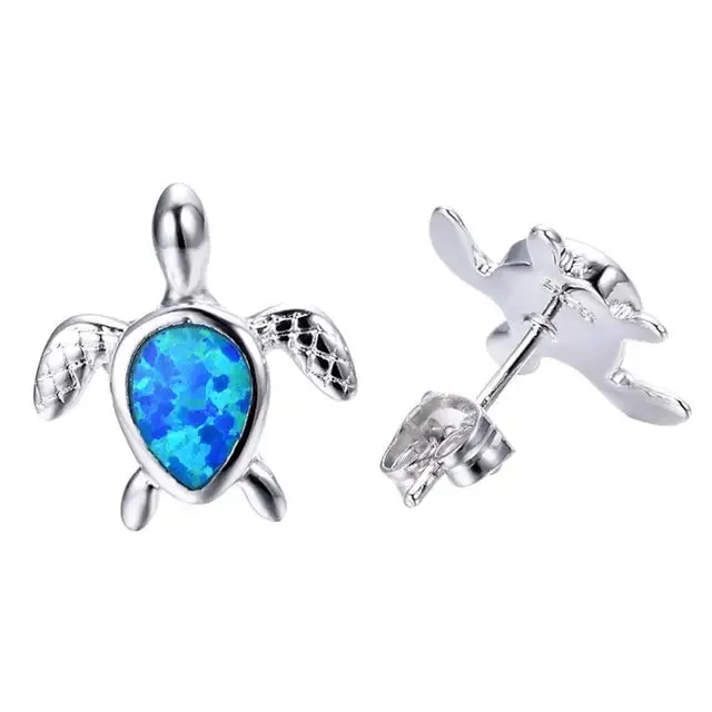 Beach Blue Fire Opal Pendant Necklace in Various Designs