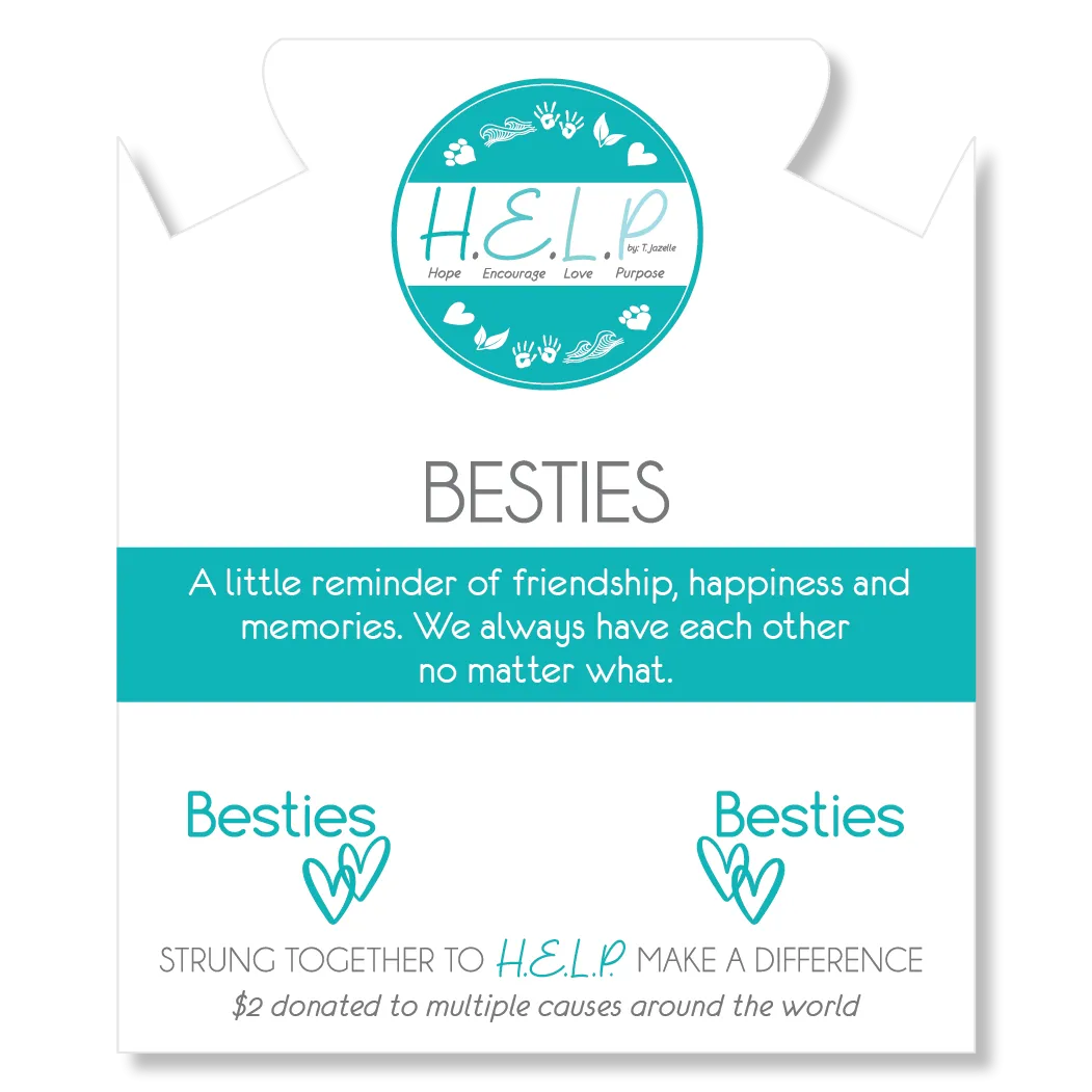 Besties Charm with Blue and White Jade Charity Bracelet