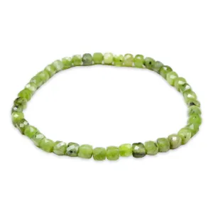 Bracelet Jade néphrite A  cube 4x4 mm