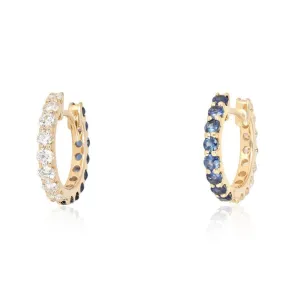 Brilliant Opal Huggies Diamond Earrings