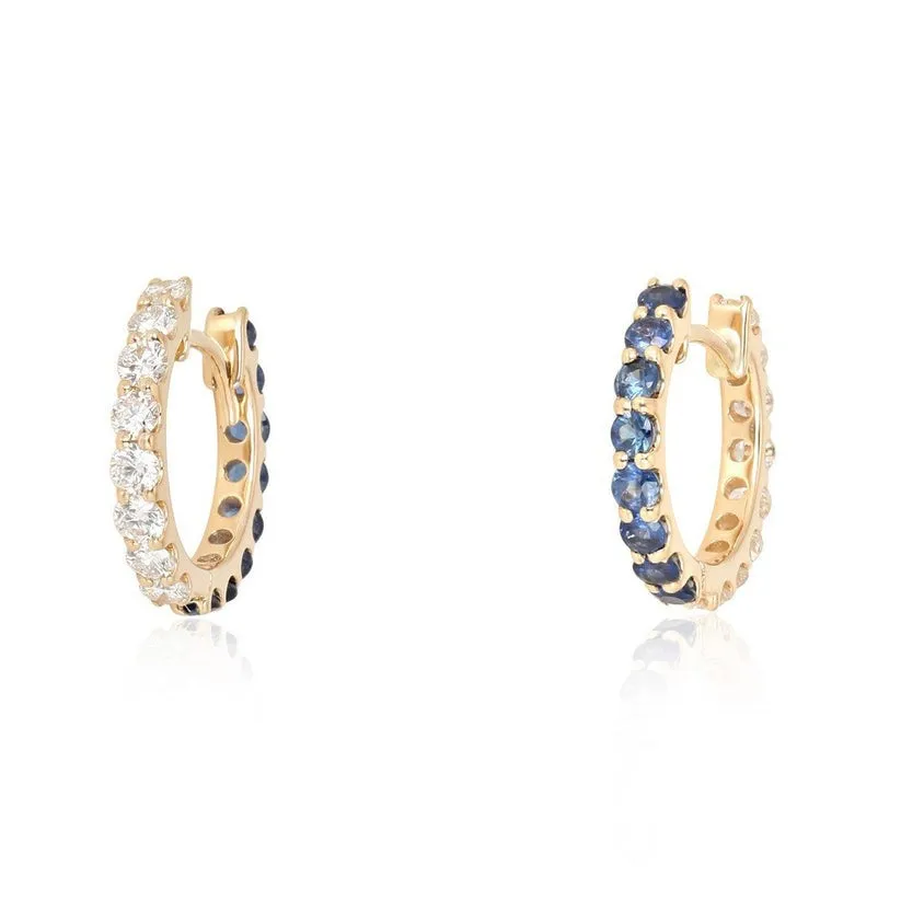 Brilliant Opal Huggies Diamond Earrings