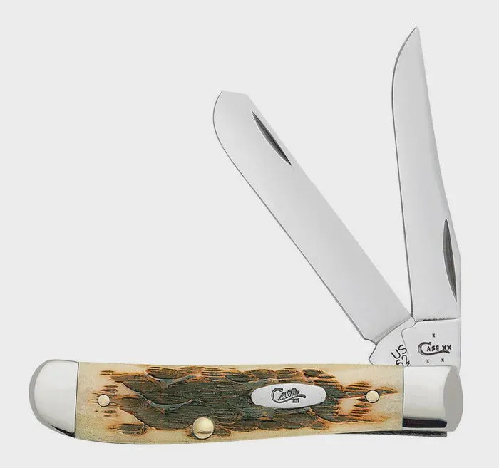 Case Peach Seed Jig Amber Bone Mini Trapper- #43