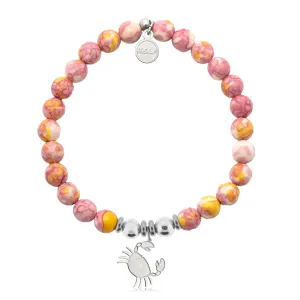 Crab Charm with Lemonade Jade Charity Bracelet