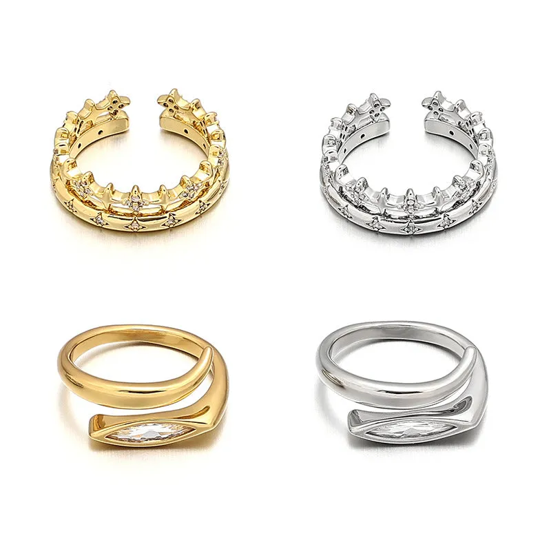 Crown Zircon Split Ring