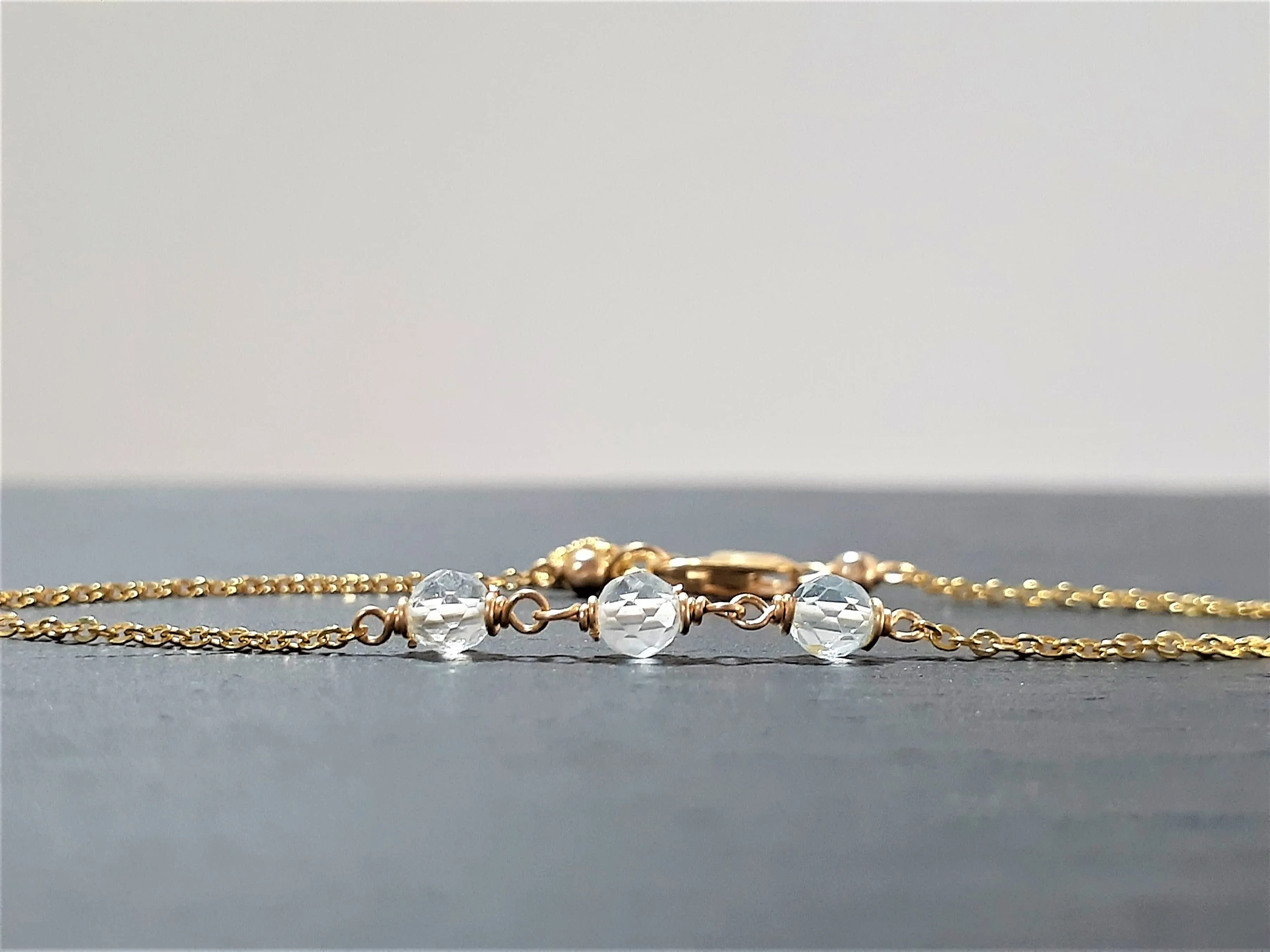 Dainty Aquamarine Anklet