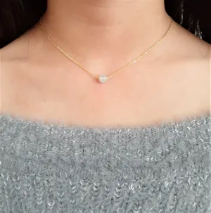 Dainty Aquamarine Floating Necklace