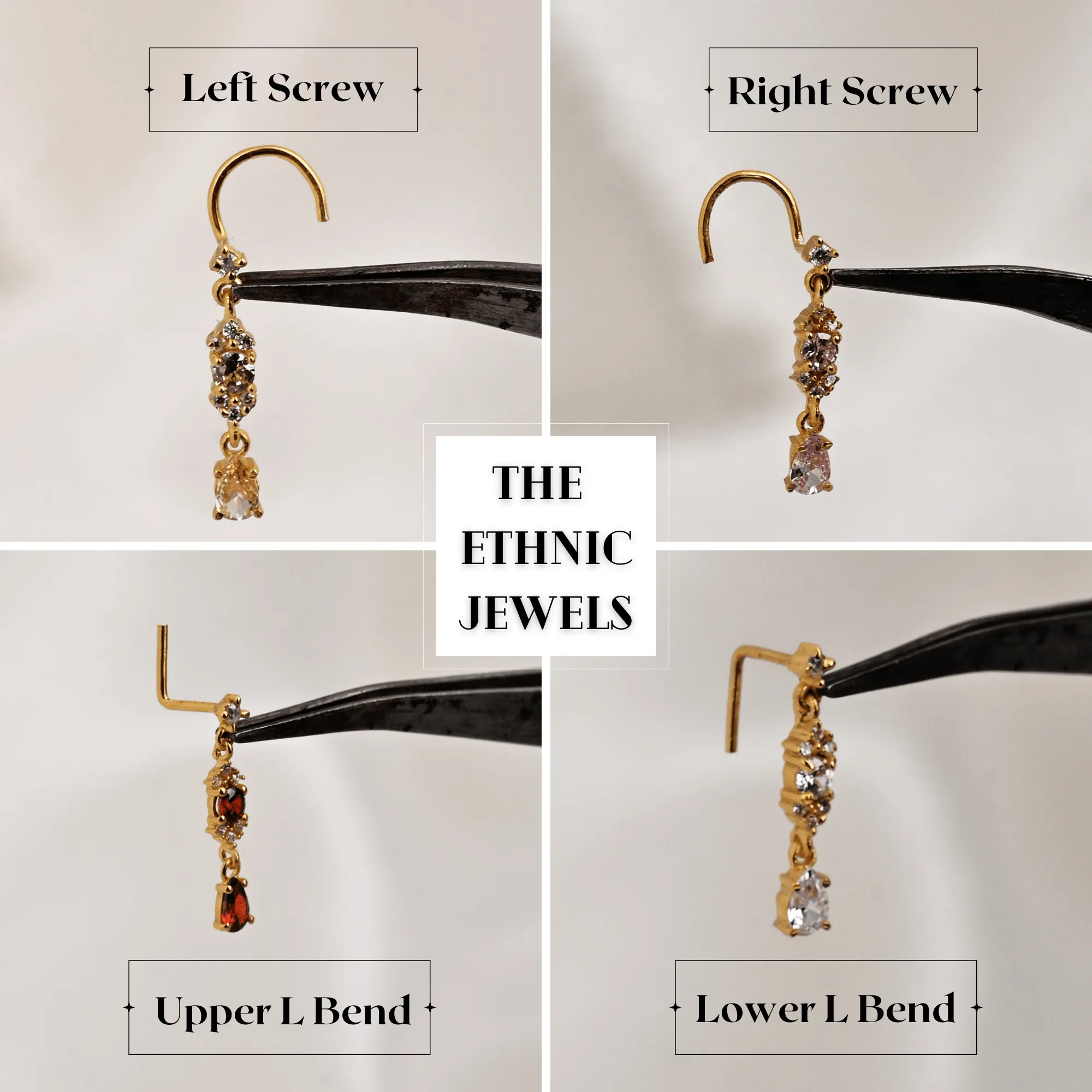 Dangle Nose Ring Stud & Nose Chain for Unique Bat Piercings