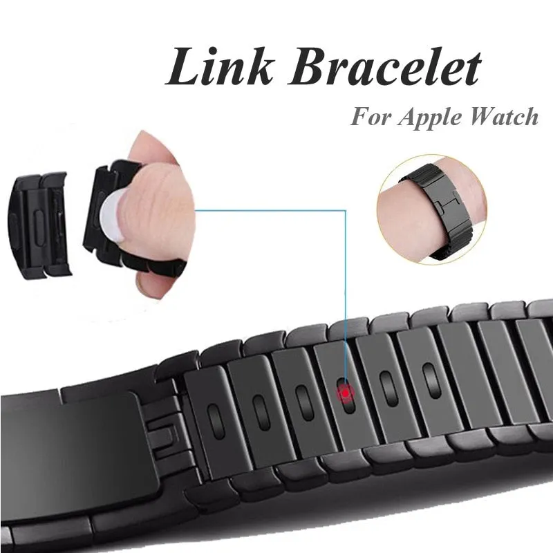 Designer Link Bracelet for Apple Watch band Ultra 8 7 mens Steel Strap