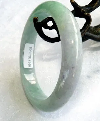 Elegant Green and Lavender Burmese Jadeite Grade A Bangle Bracelet 56.5mm   Certificate (8546)