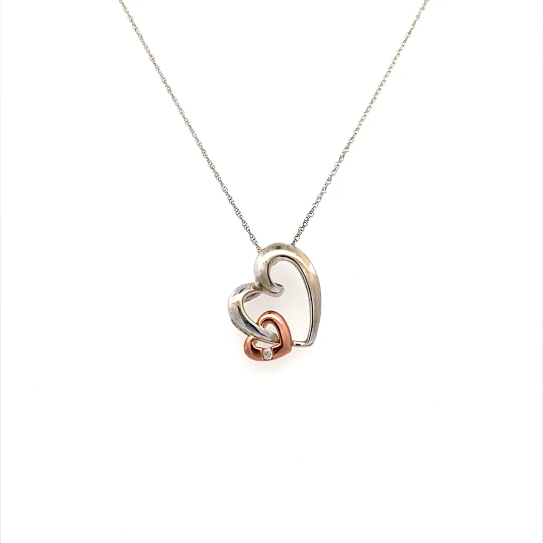 Estate Two-Tone Heart Pendant