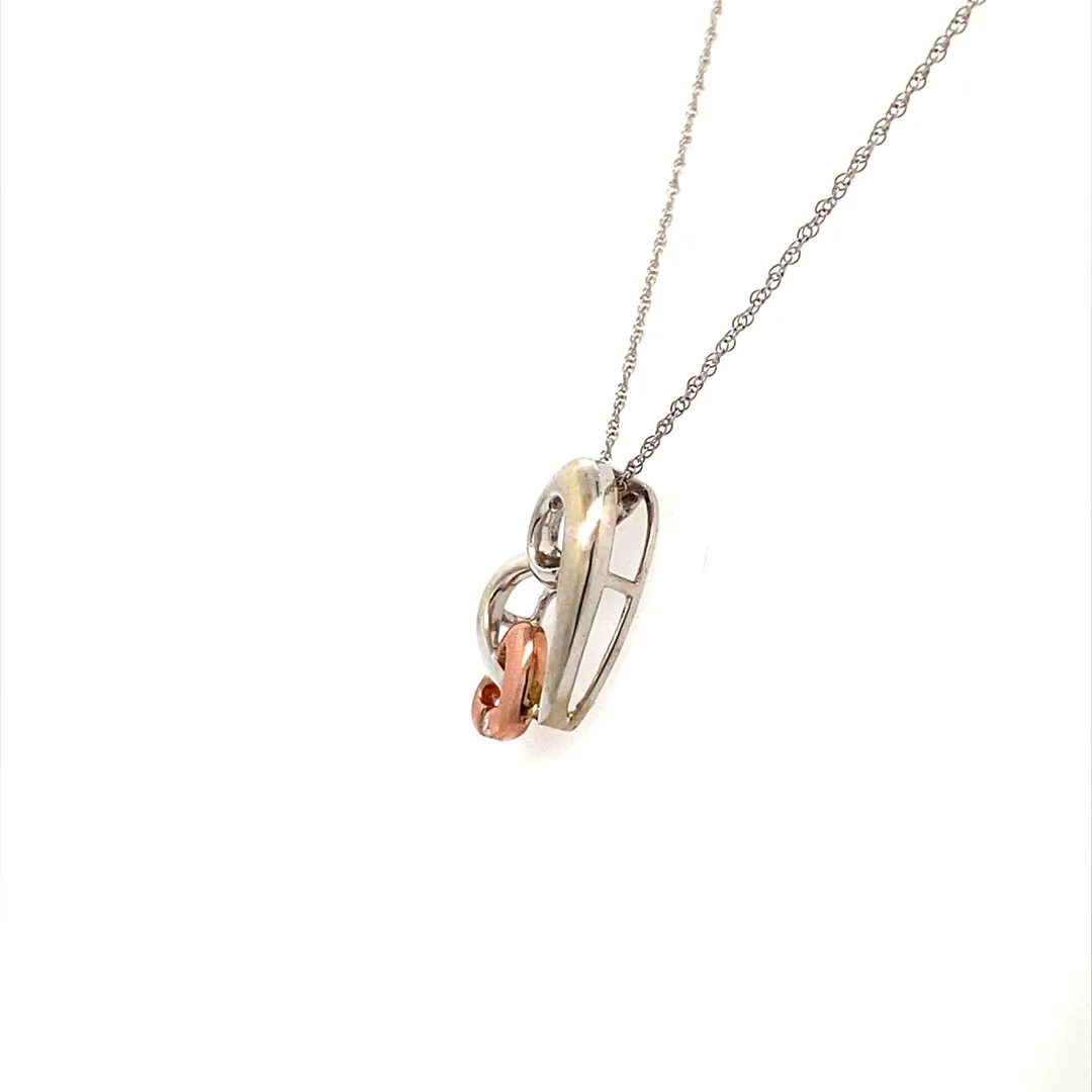 Estate Two-Tone Heart Pendant