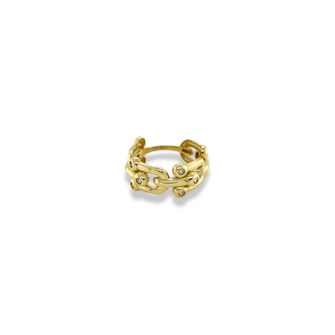 Extra Large Link and Stone Ring