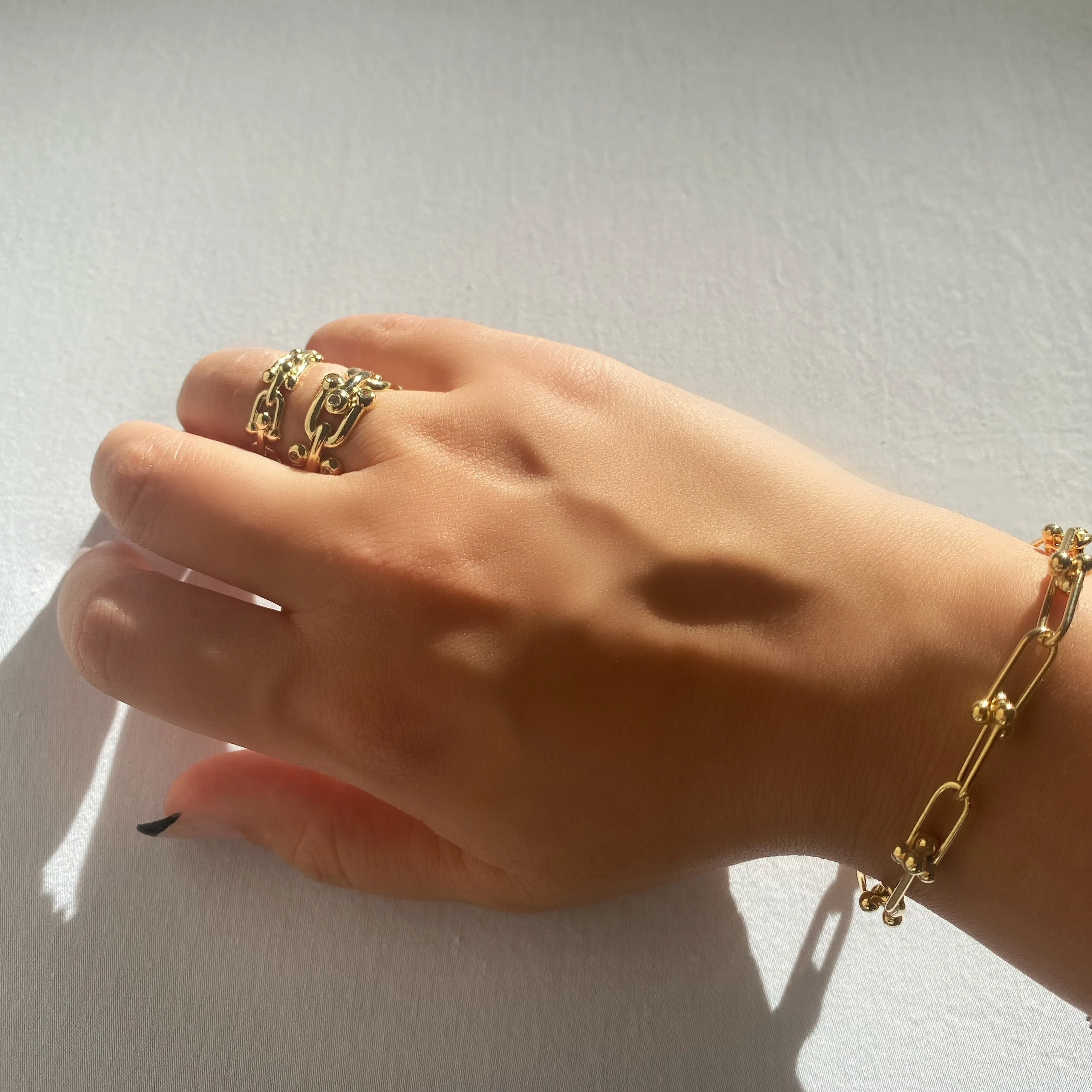 Extra Large Link and Stone Ring