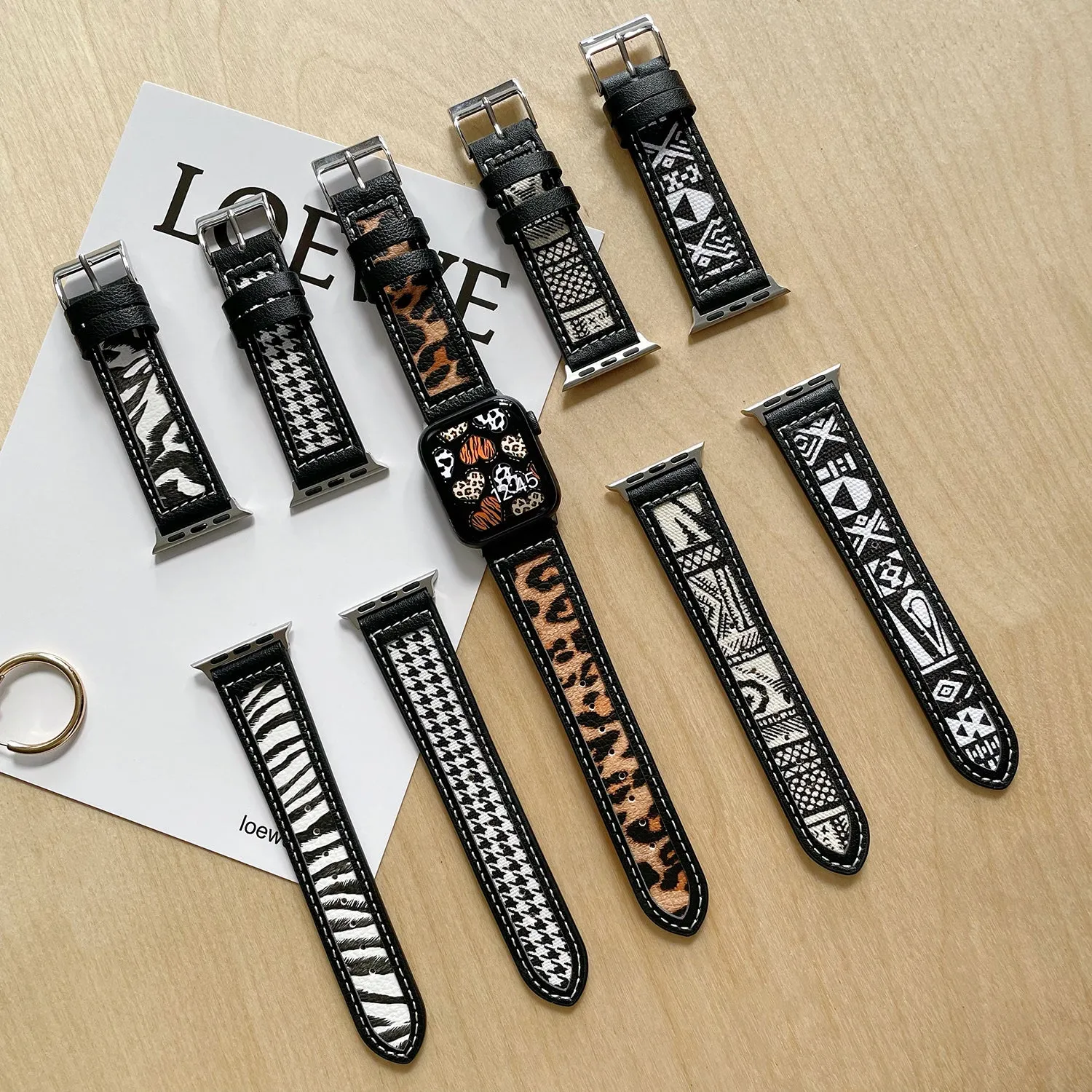 Fashion Luxury Leather Strap for Apple Watch Band Series 7 6 5 4 Classic Bracelet iWatch 38mm 40mm 41mm 42mm 44mm 45mm Wristband|Watchbands|