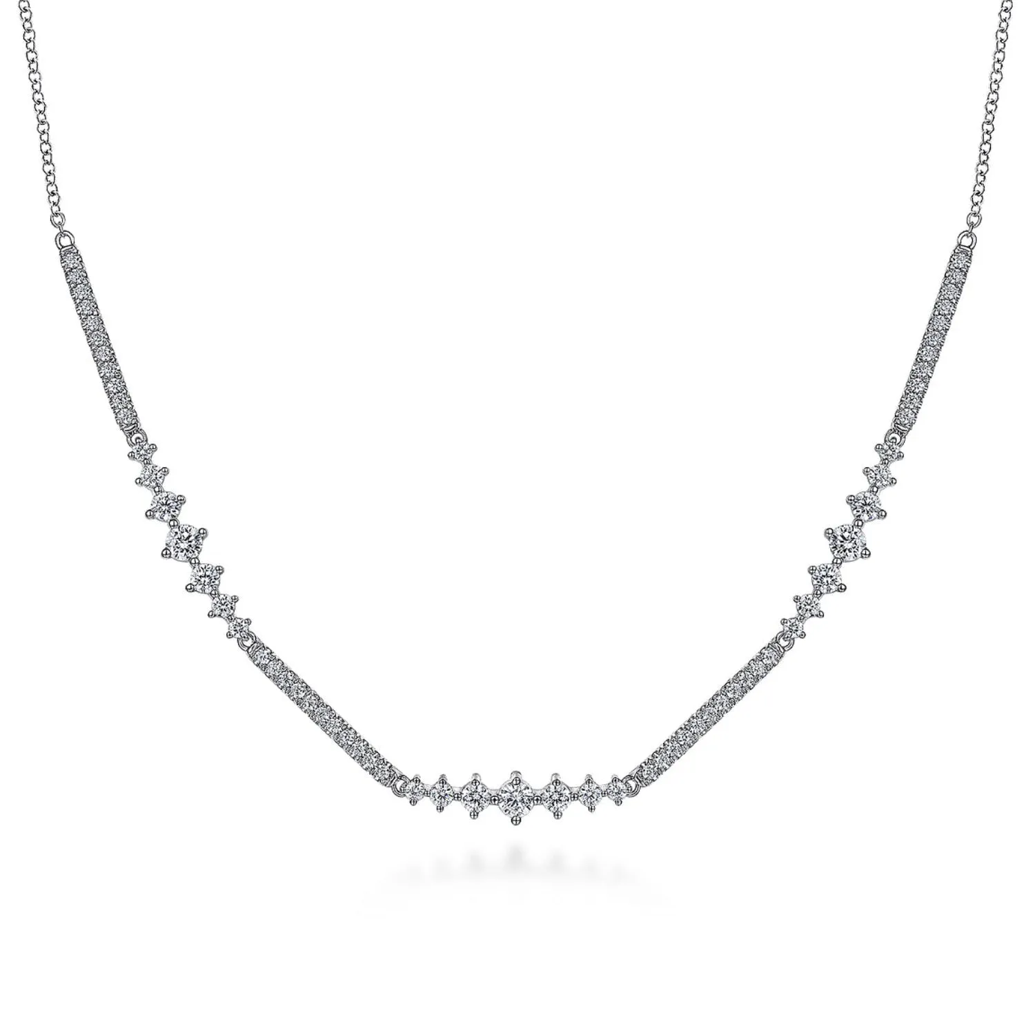 Gabriel & Co. Graduating Diamonds & Bar Necklace