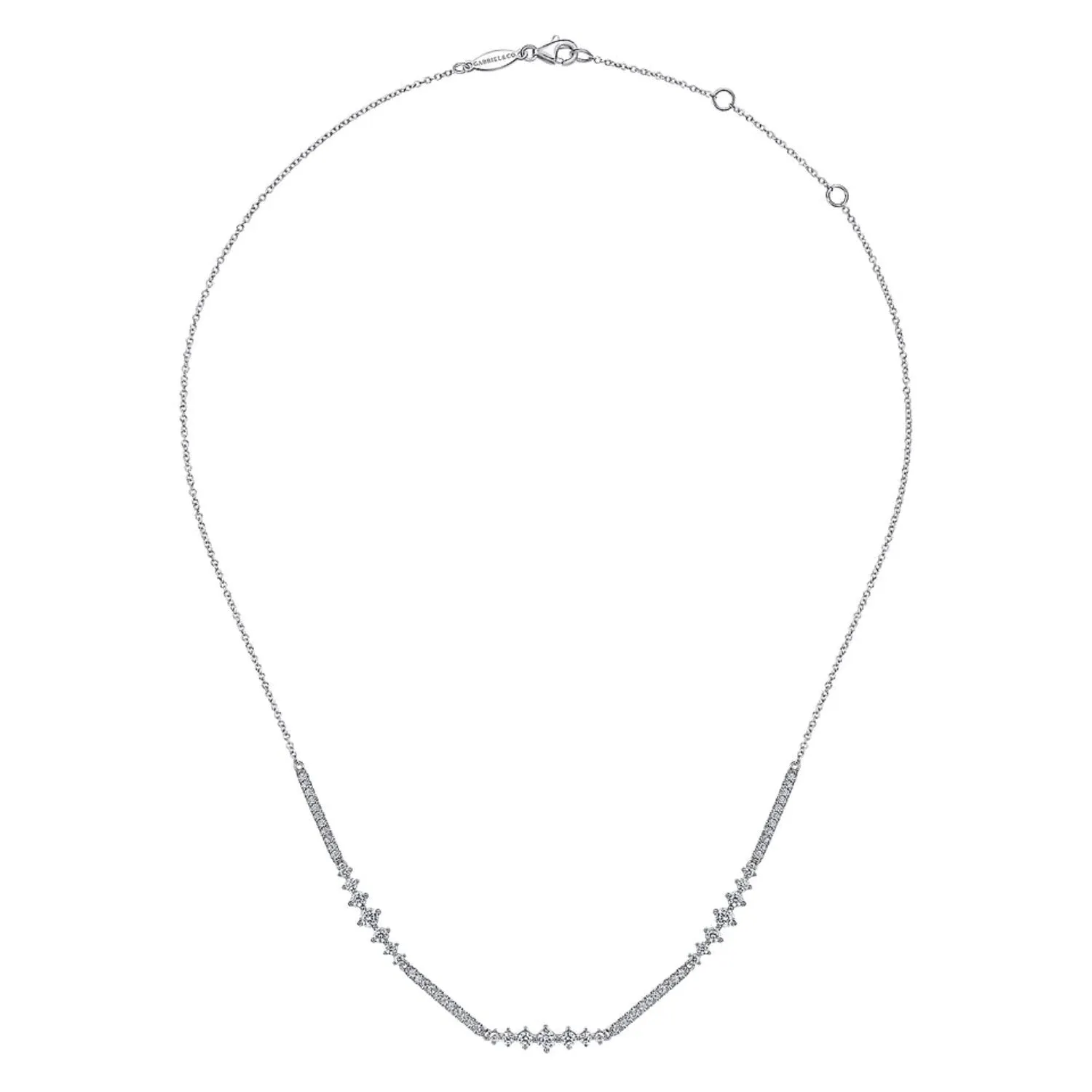 Gabriel & Co. Graduating Diamonds & Bar Necklace