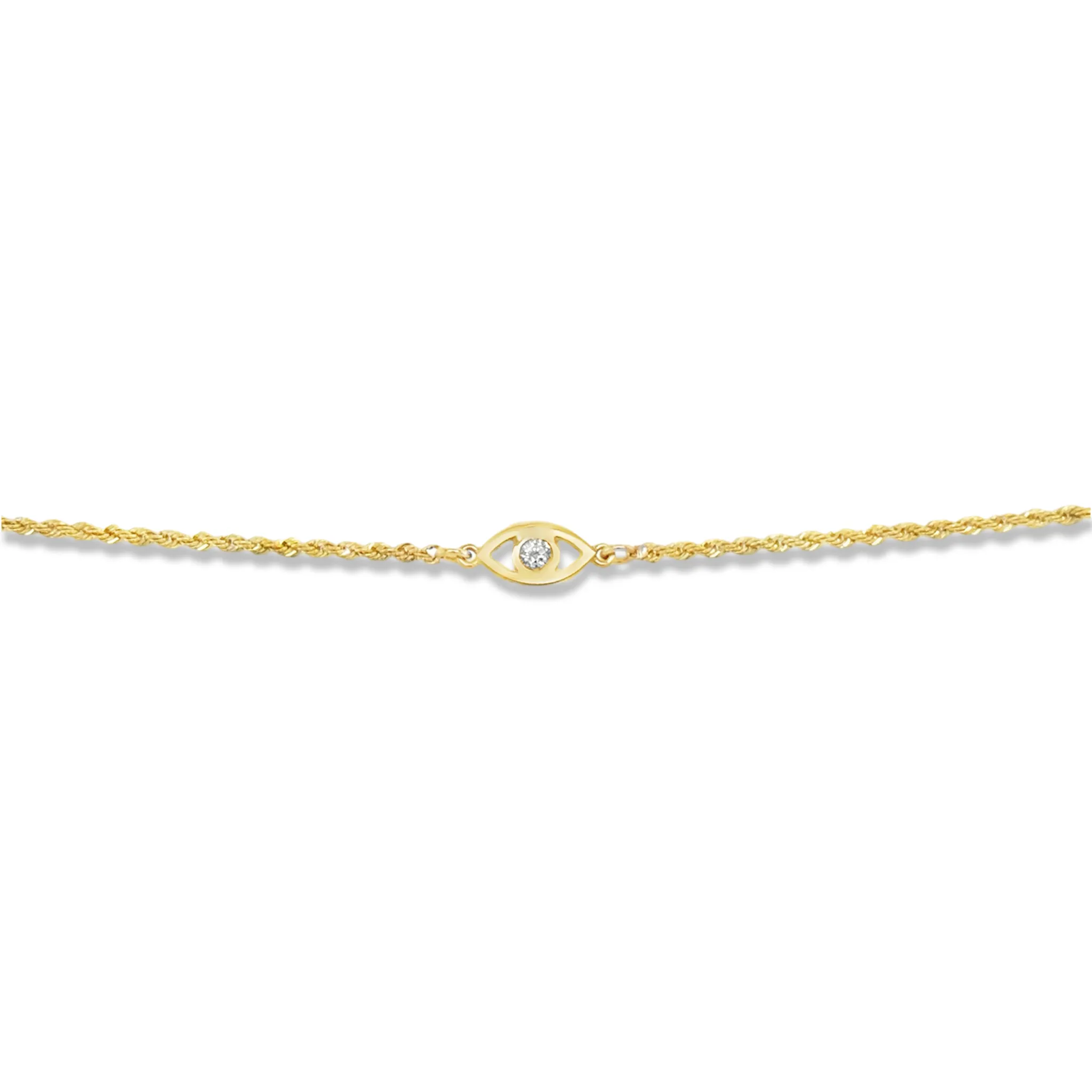 Gem Evil Eye Rope Bracelet