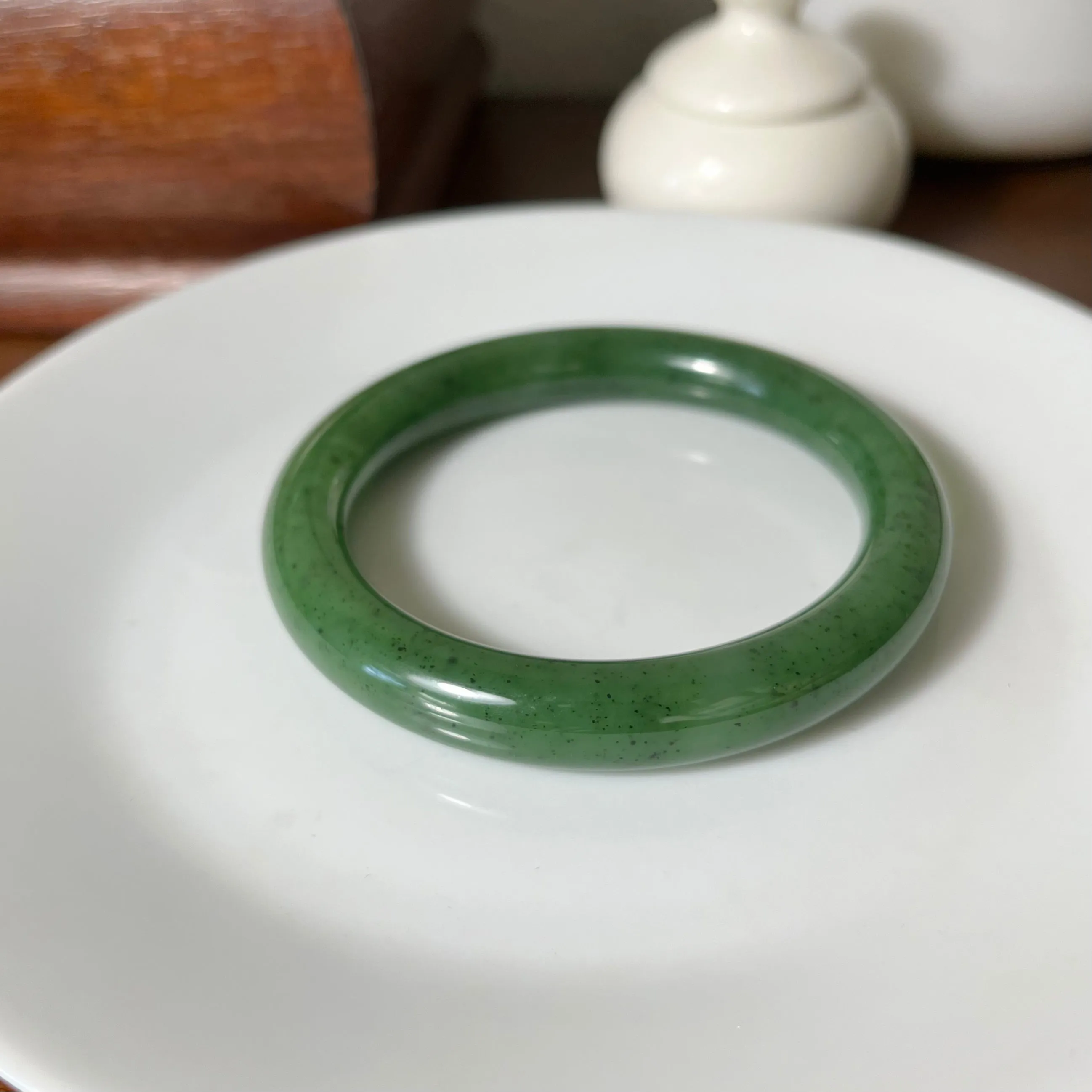Genuine Siberian nephrite jade Bracelet bangle - 55mm inner diameter