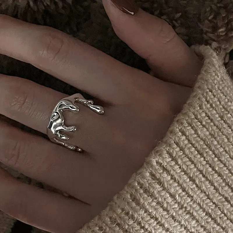 Gothic Irregular Cross Star Ring Women New Design Multilayer Punk Zircon Star Tail Open Rings Party Jewelry Gift