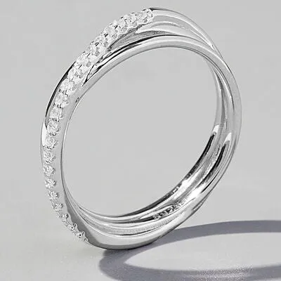 Inlaid Zircon 925 Sterling Silver Ring