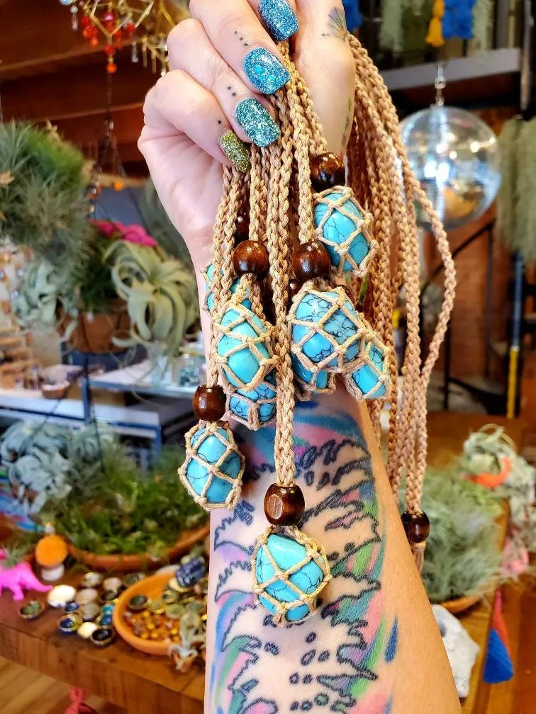 Interchangeable Stone and Crystal Necklace Pouch 18  Stone Options . * . Chakra, Healing | Adjustable | Hemp | Handmade!