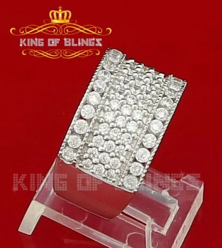 King Of Bling'sWhite Cubic Zirconia 2.20ct Hip Hop Rapper Fashion Luxury Rings Men's Size 8