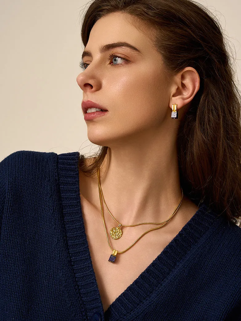 Lapis Lazuli Sanke Charm Necklace