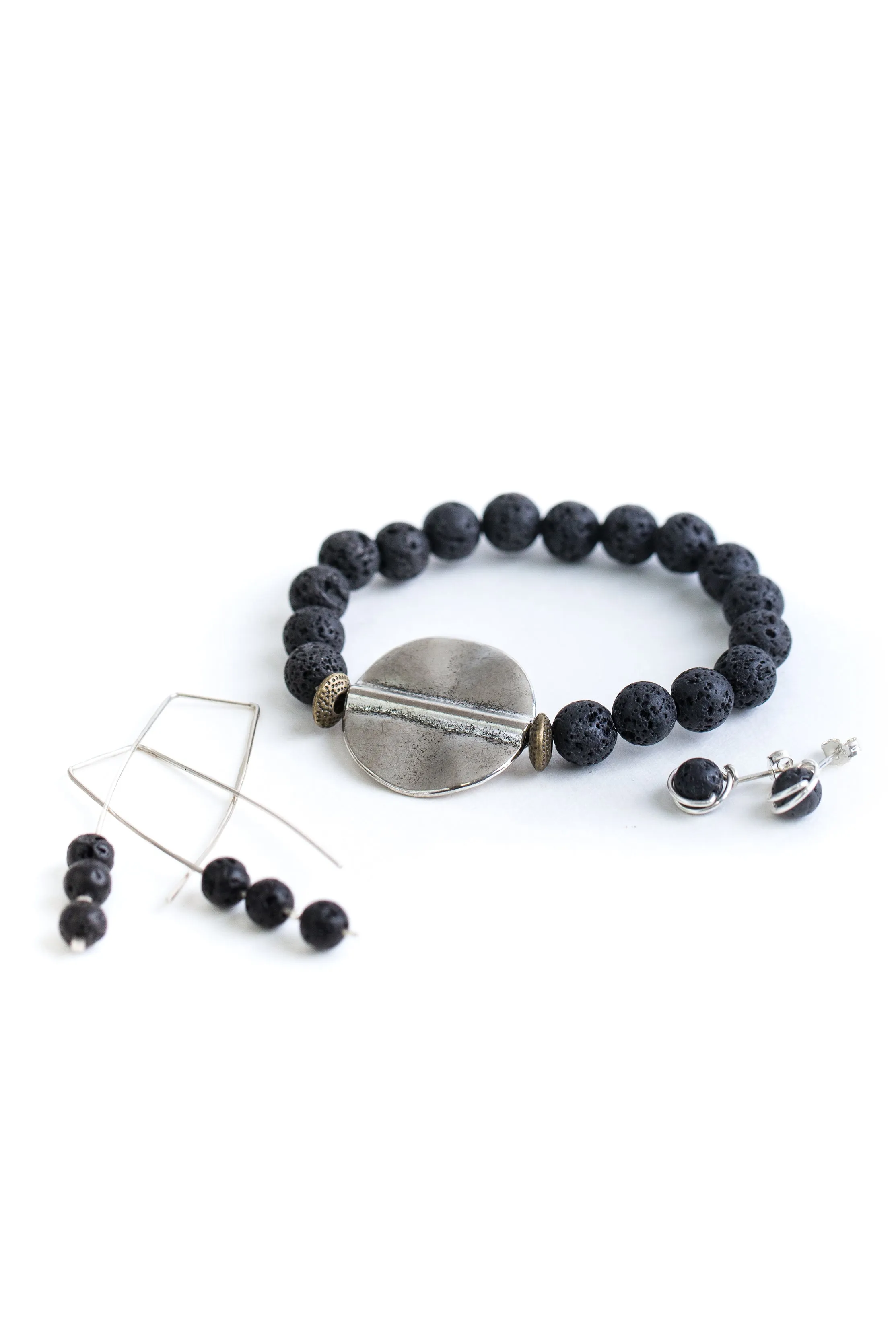 Lava Stone Stud Earrings