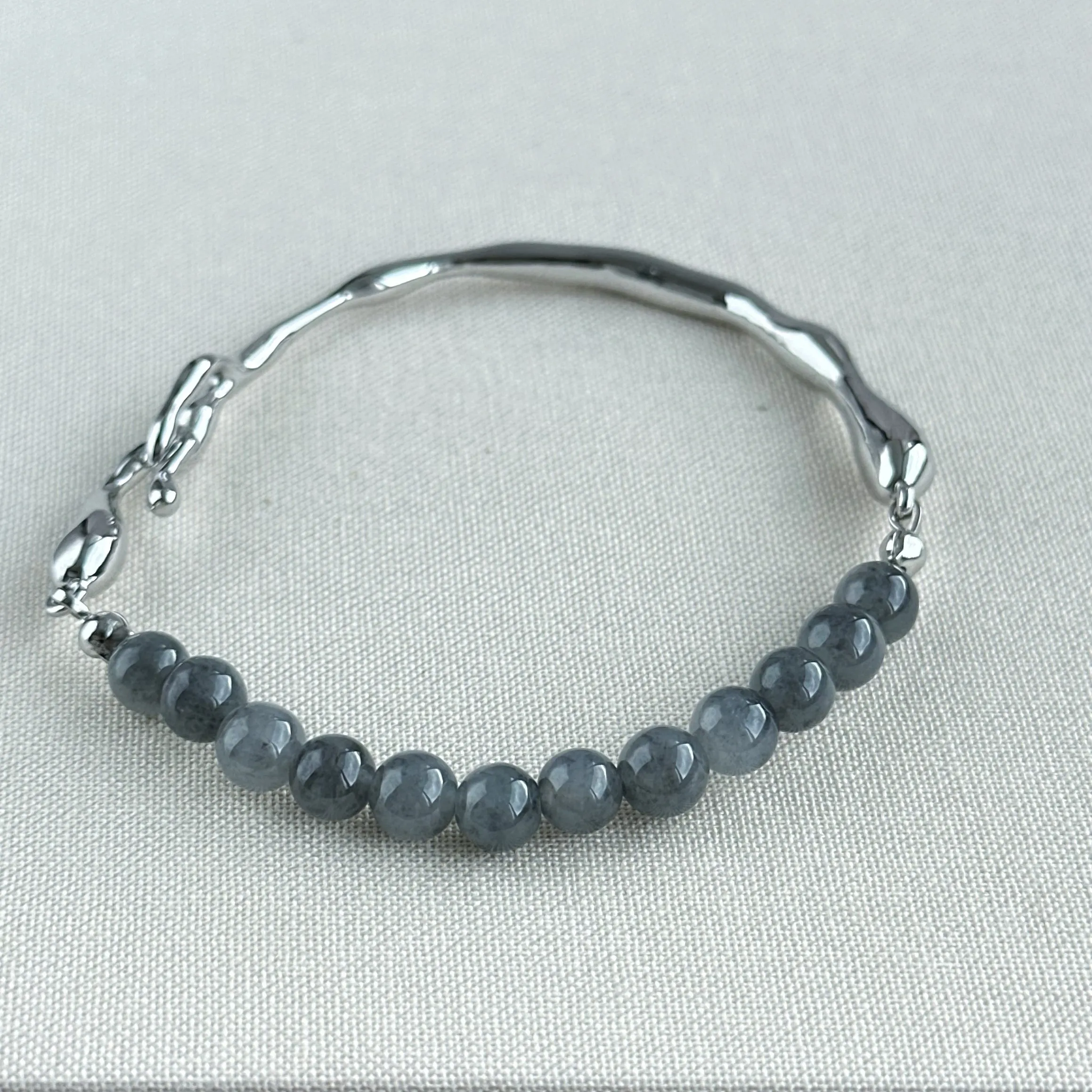 Moonshadow Arc Jadeite Cuff Bracelet
