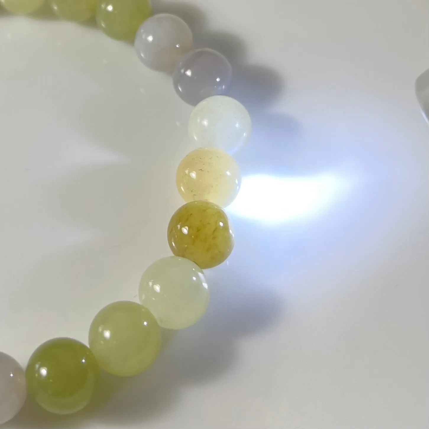 Multi-color genuine Hetian Jade nephrite jade Bracelet - 8mm beads 6.5 inches purple, yellow, green, brown, etc.