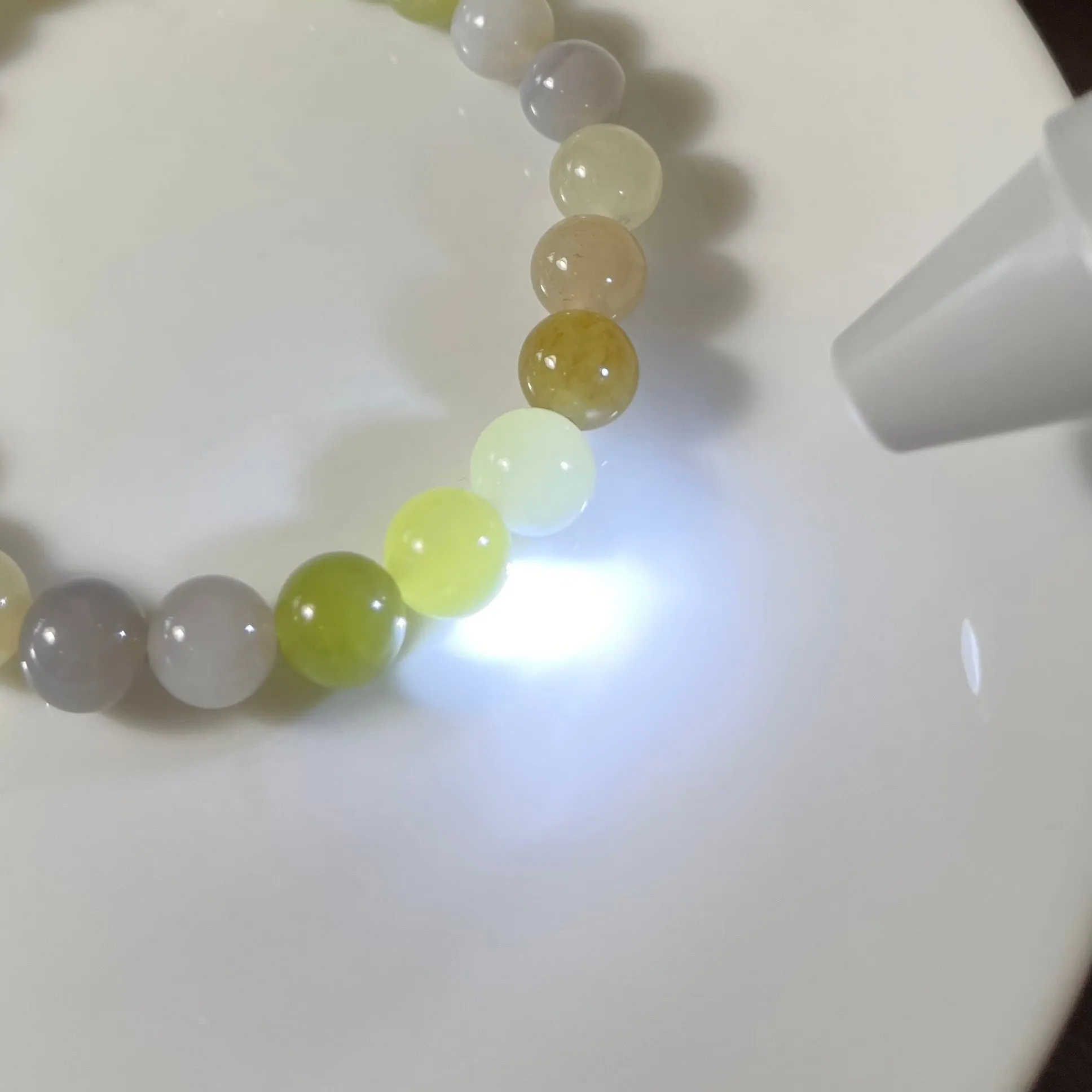 Multi-color genuine Hetian Jade nephrite jade Bracelet - 8mm beads 6.5 inches purple, yellow, green, brown, etc.