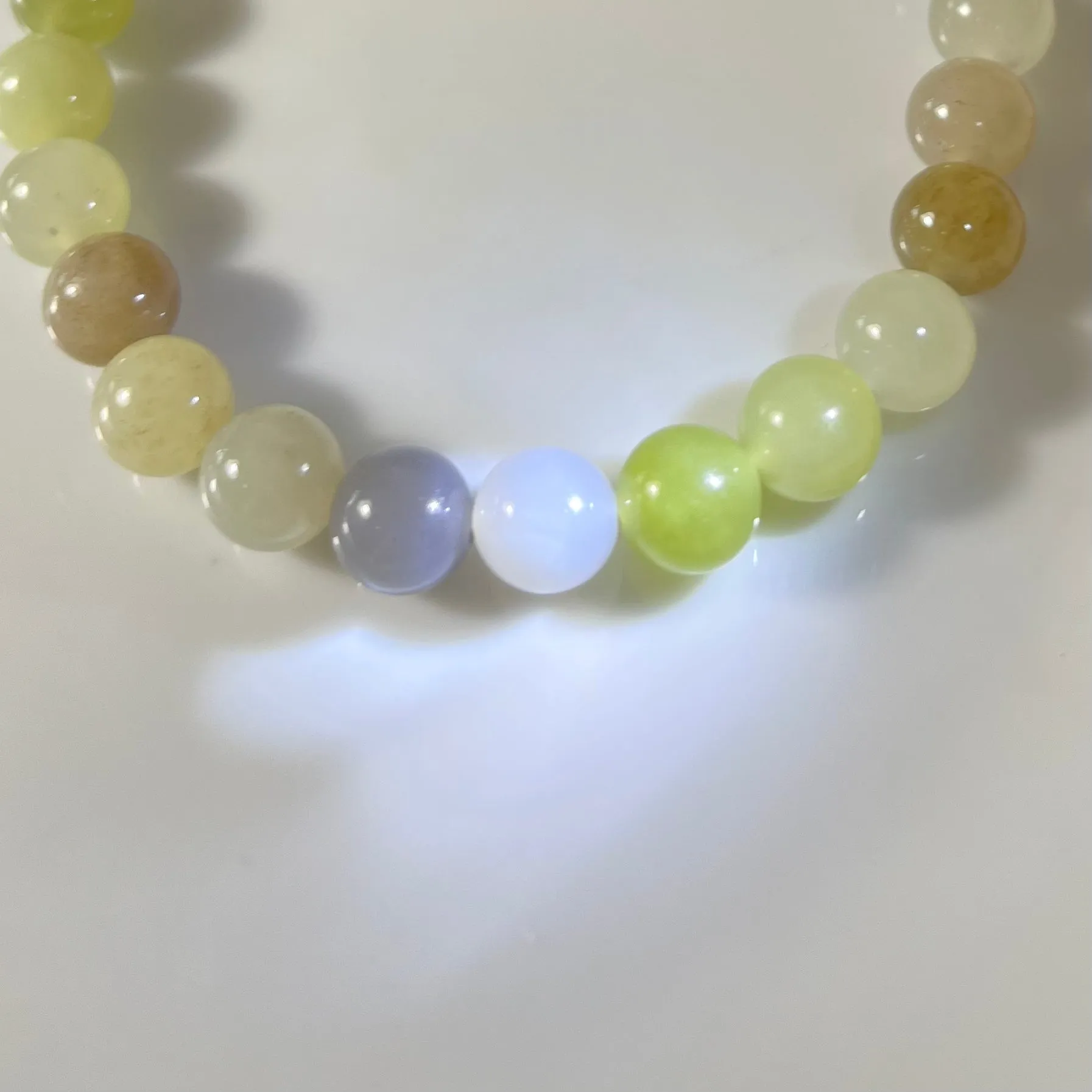 Multi-color genuine Hetian Jade nephrite jade Bracelet - 8mm beads 6.5 inches purple, yellow, green, brown, etc.