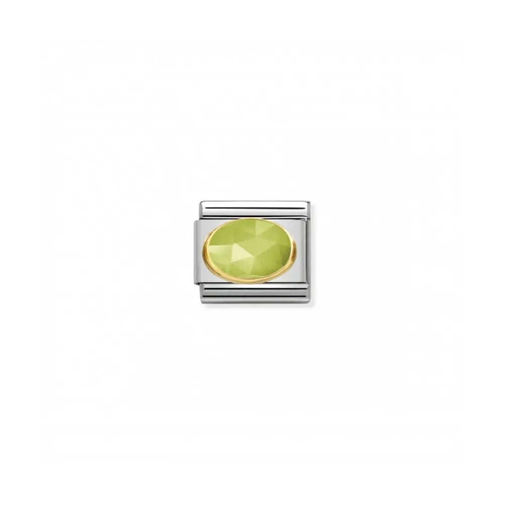 Nomination Classic Faceted Jade Link - Gold/Green ~ 030515/06