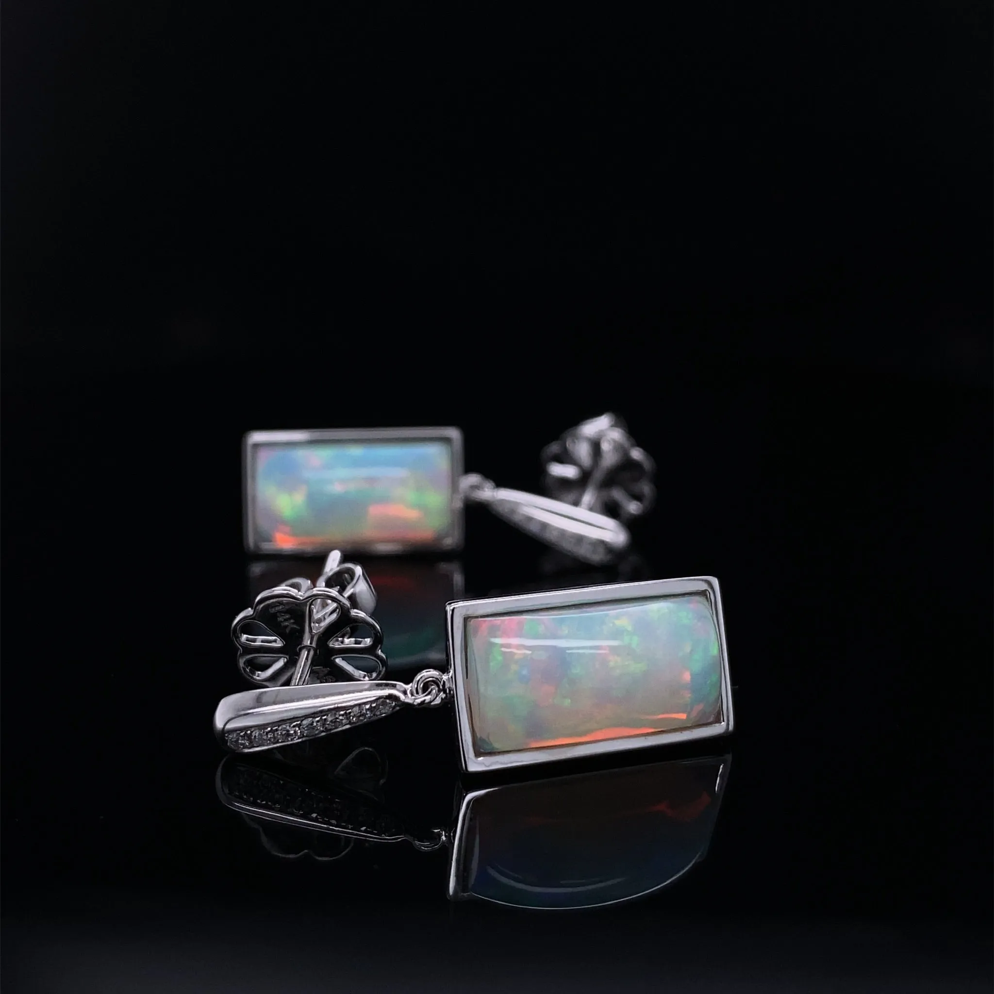Northern Lights Fiery Opal Drop Earrings
