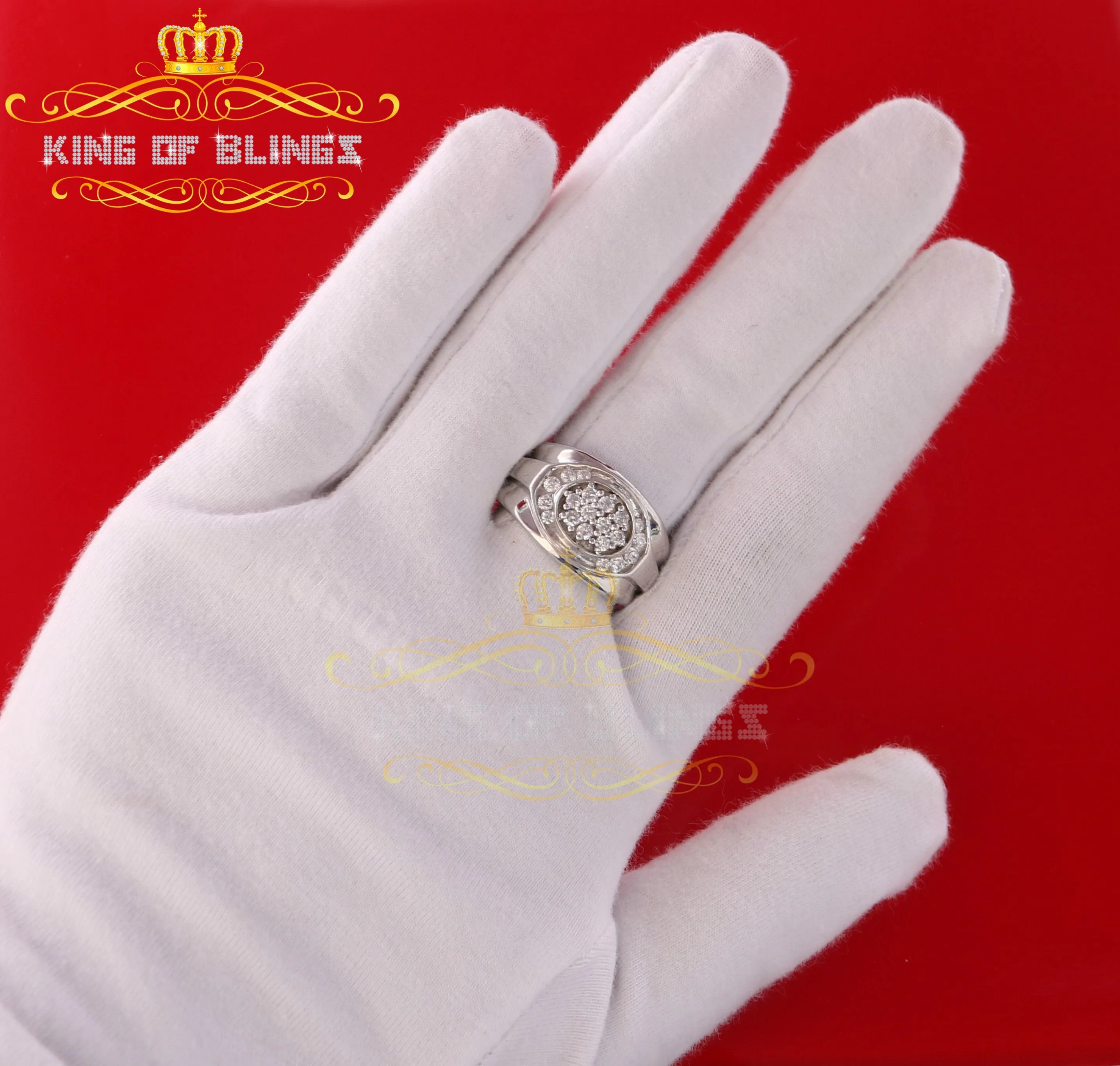 Oval 1.10ct Cubic Zirconia 925 White Silver Ladies / Men's Style Ring Size 10.5