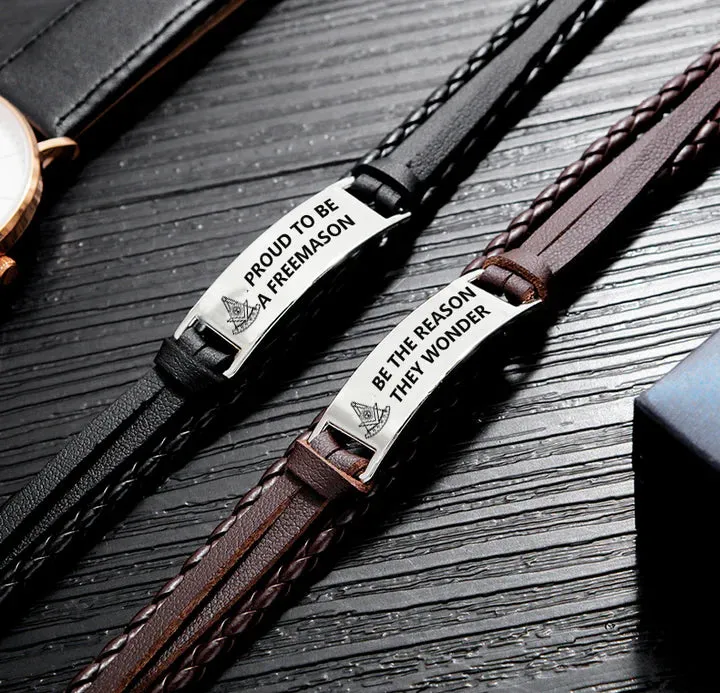 Past Master Blue Lodge California Regulation Bracelet - Black & Brown