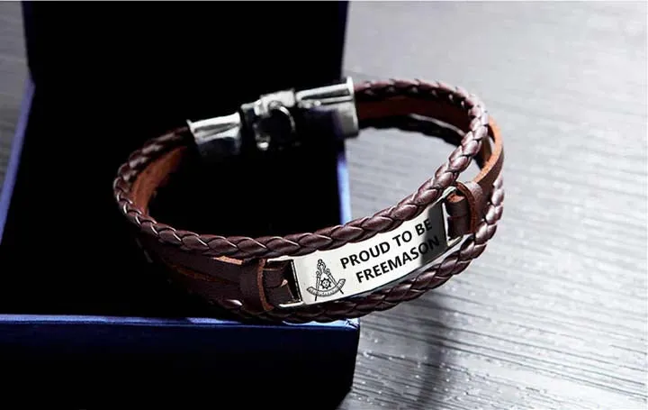 Past Master Blue Lodge California Regulation Bracelet - Black & Brown