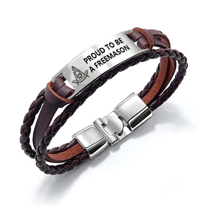 Past Master Blue Lodge California Regulation Bracelet - Black & Brown