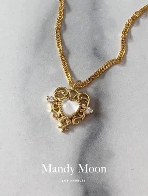 Princess Opal Heart Necklace