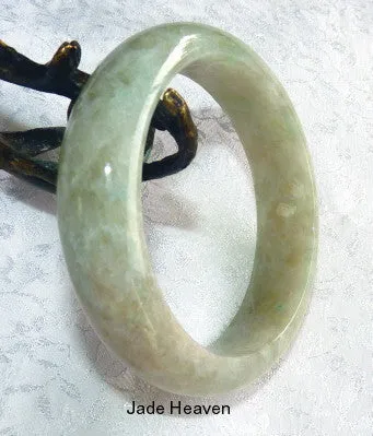 "Versatile Woman" Burmese Jadeite "Old Mine" Grade A Bangle Bracelet 57 mm (JHBB3300)